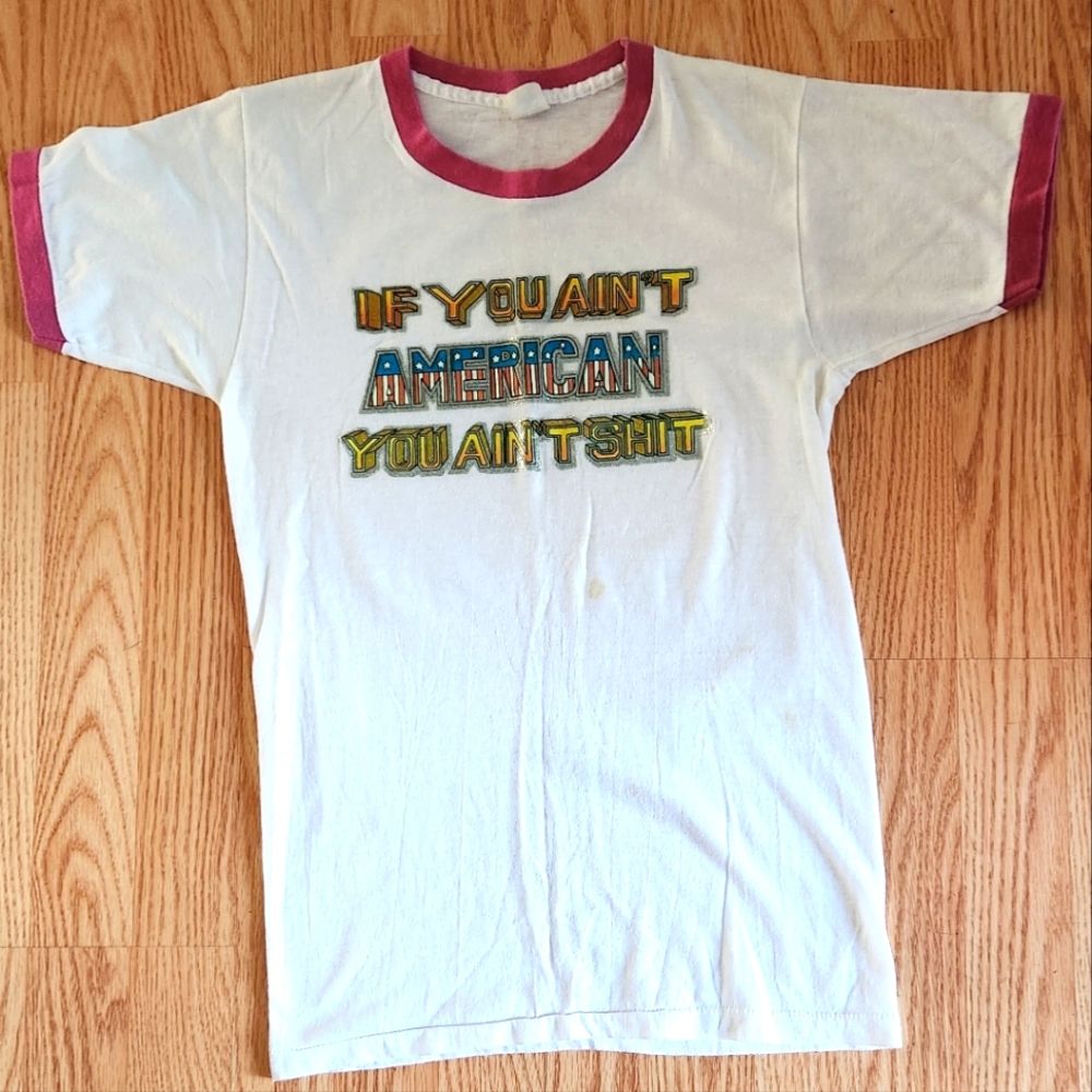 Vintage America 4th of July shirt ringer tee